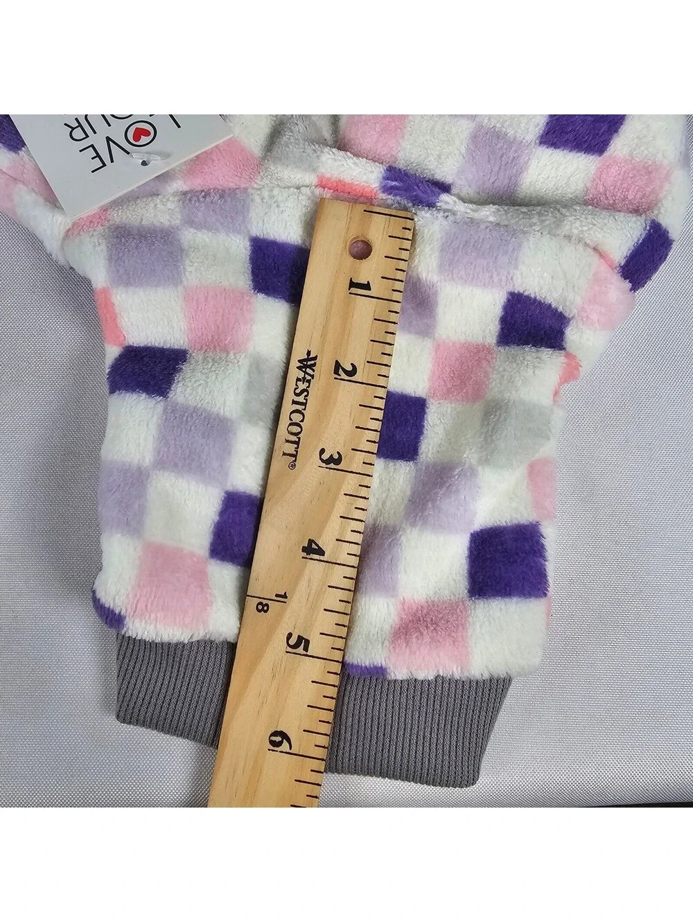 Love Your Pet Fleece Dog Pajamas Checkered Purple Pink White Grey NWT Small